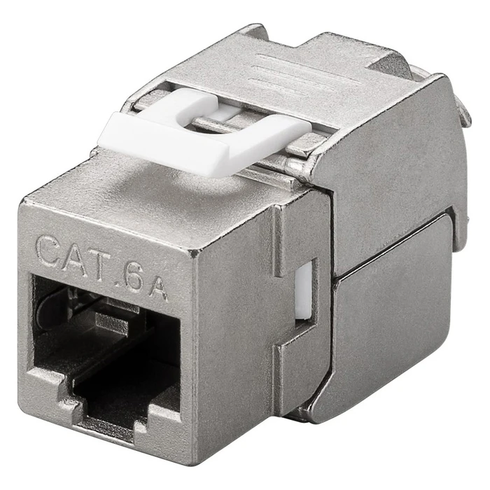 Αξεσουάρ Δικτύου Goobay Keystone module RJ45 CAT 6A 90864, STP, 500 MHz, slim-line, ασημί