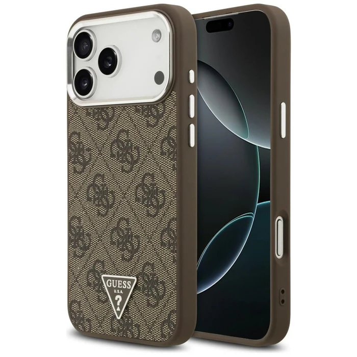Guess 4G Triangle Logo MagSafe Apple iPhone 18 Pro Max / 17 Pro Max brown silver