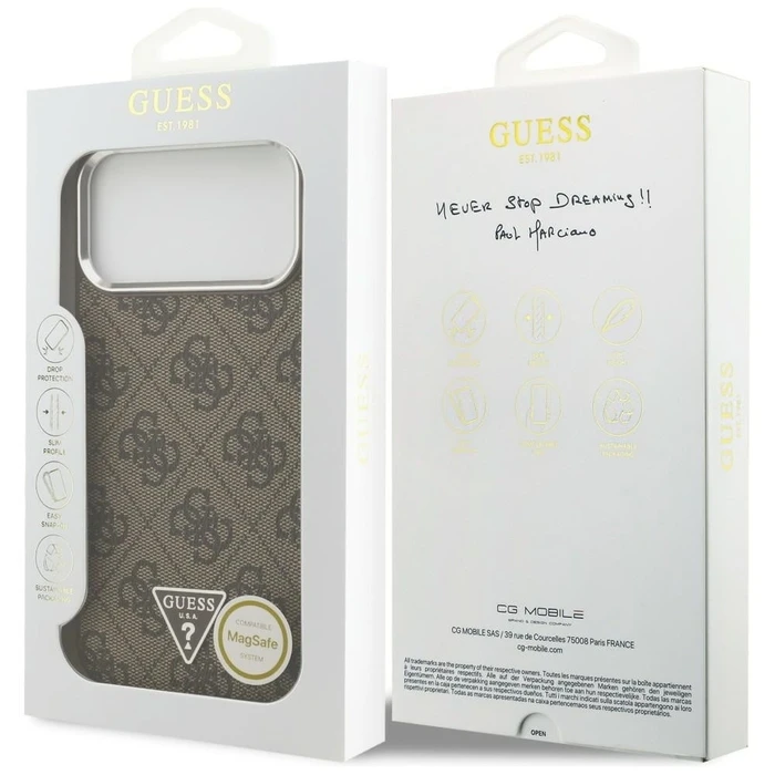 Guess 4G Triangle Logo MagSafe Apple iPhone 18 Pro Max / 17 Pro Max brown silver