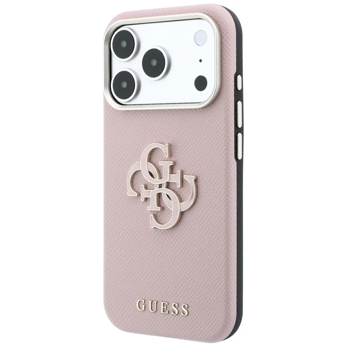 Guess Grained & Big Resin Logo Apple iPhone 18 Pro / 17 Pro pink