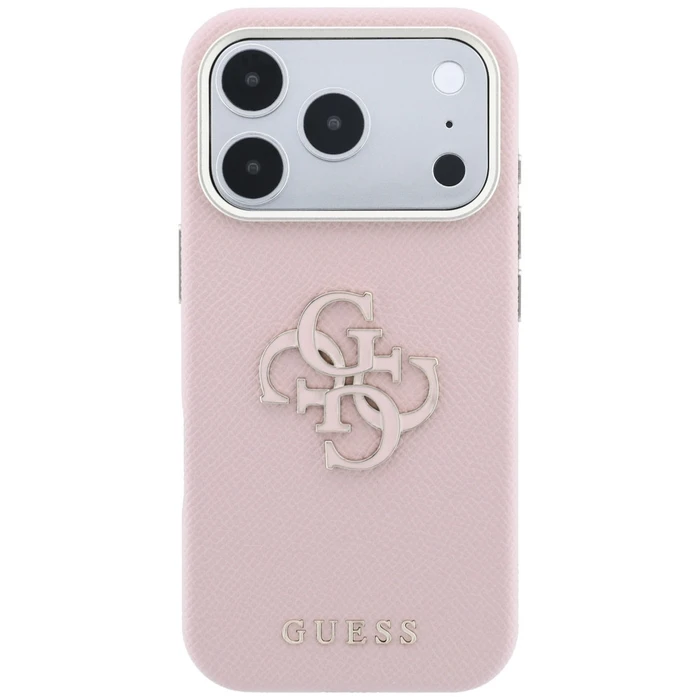 Guess Grained & Big Resin Logo Apple iPhone 18 Pro / 17 Pro pink