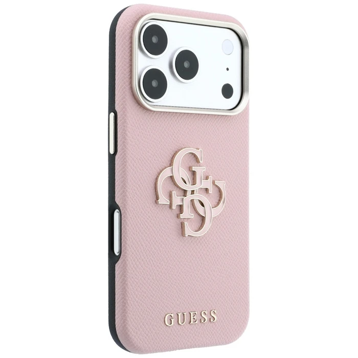 Guess Grained & Big Resin Logo Apple iPhone 18 Pro / 17 Pro pink