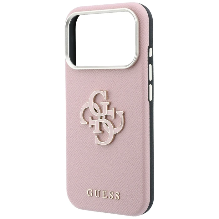 Guess Grained & Big Resin Logo Apple iPhone 18 Pro / 17 Pro pink