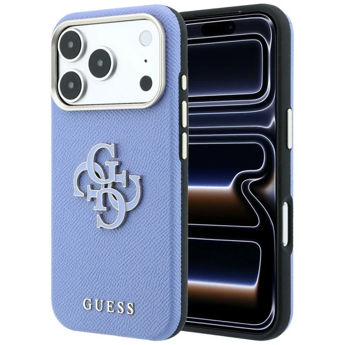Guess Grained & Big Resin Logo Apple iPhone 18 Pro Max / 17 Pro Max blue