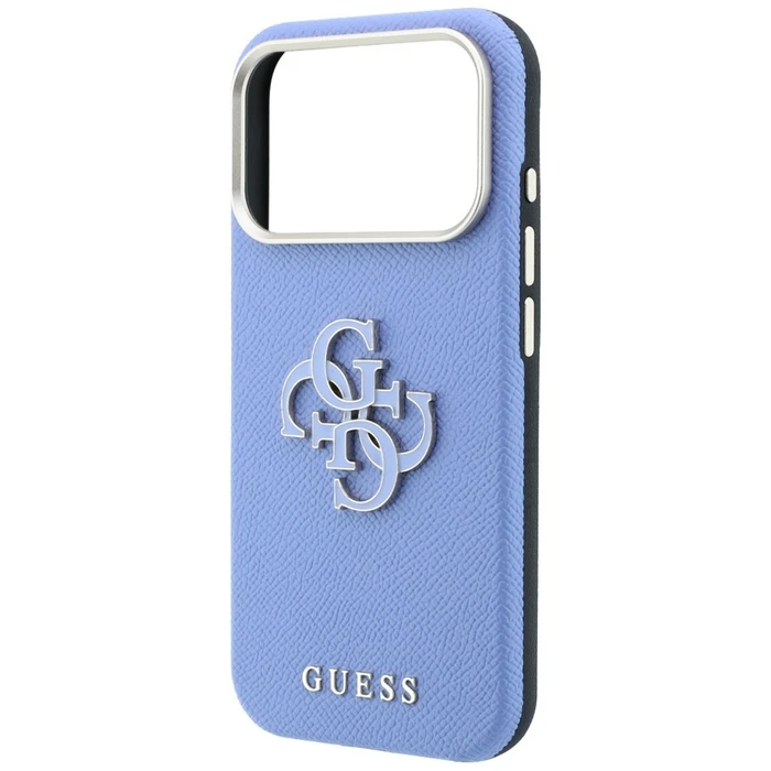 Guess Grained & Big Resin Logo Apple iPhone 18 Pro Max / 17 Pro Max blue