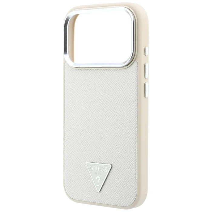 Guess Grained Triangle Logo MagSafe Apple iPhone 18 Pro / 17 Pro beige