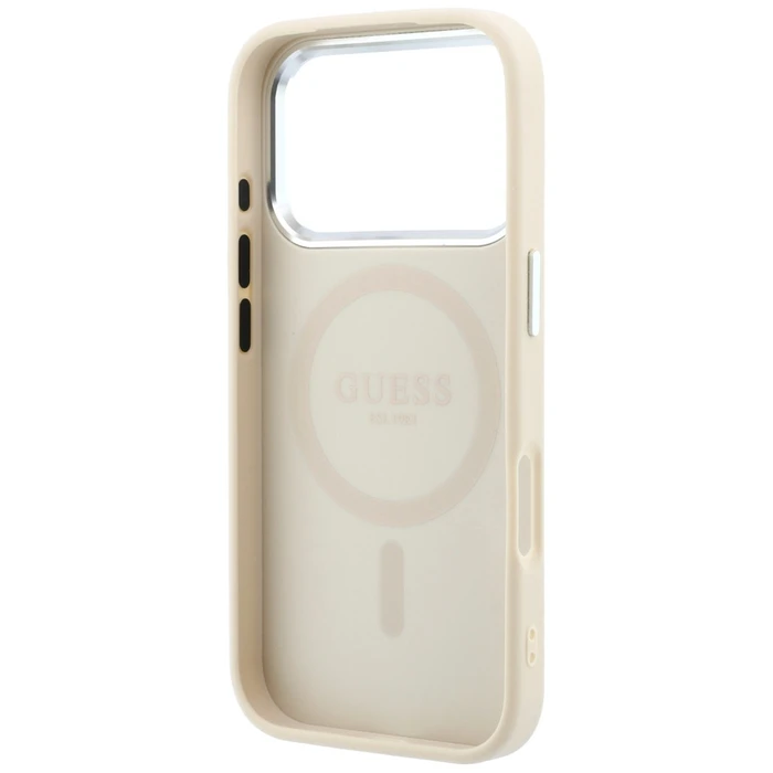 Guess Grained Triangle Logo MagSafe Apple iPhone 18 Pro / 17 Pro beige