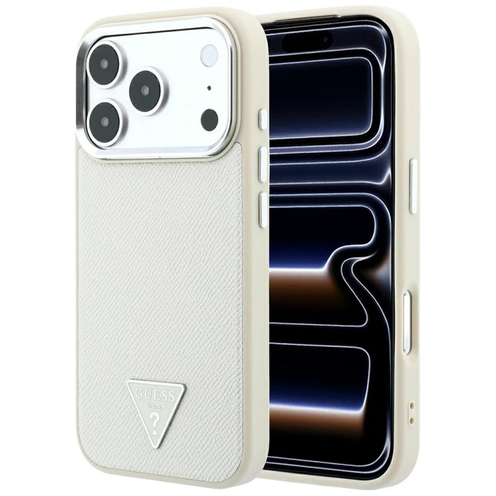 Guess Grained Triangle Logo MagSafe Apple iPhone 18 Pro Max / 17 Pro Max beige