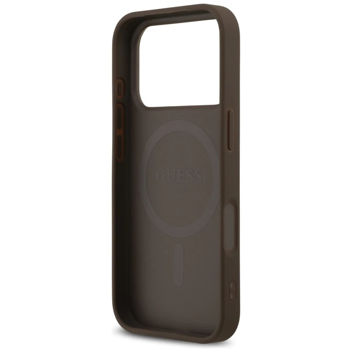 Guess Leather 4G Triangle Strass MagSafe Apple iPhone 18 Pro / 17 Pro brown