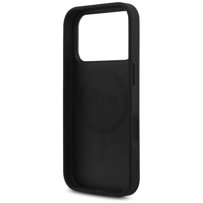 Guess Leather 4G Triangle Strass MagSafe Apple iPhone 18 Pro / 17 Pro black