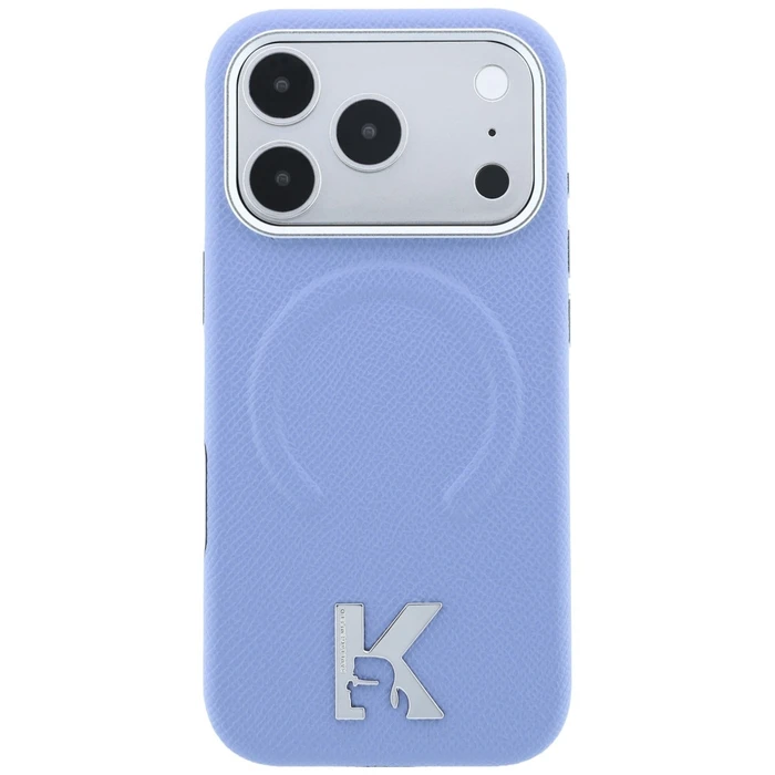 Karl Lagerfeld Grained Embossed Ring & Kameo Logo MagSafe Apple iPhone 18 Pro / 17 Pro light blue