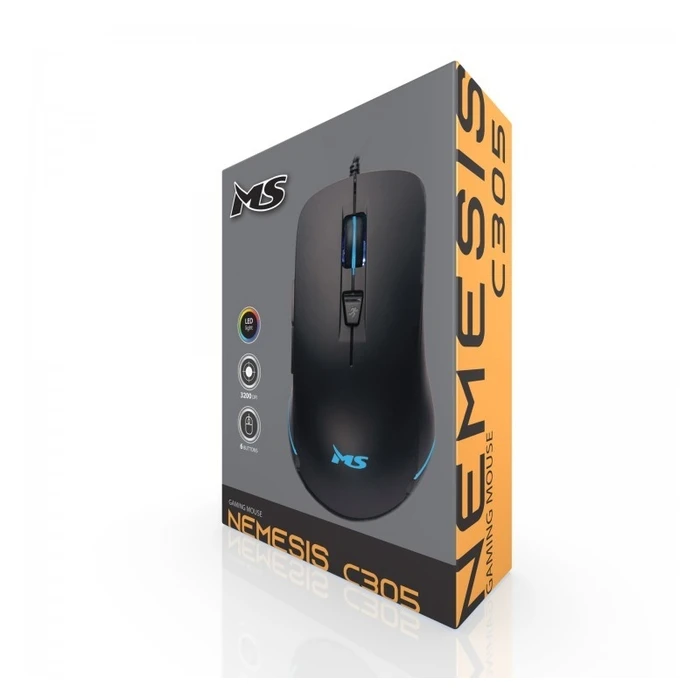 Ποντίκι Ενσύρματο Ms Gaming Nemesis C305 3200 Dpi 6p Rgb Led Black