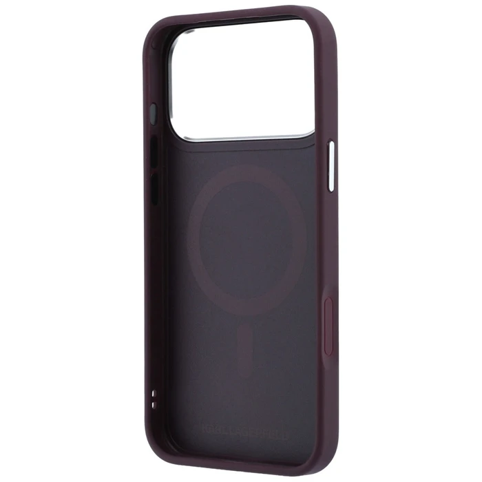 Karl Lagerfeld with Ring Stand 360 Choupette Head Pin MagSafe Apple iPhone 18 Pro / 17 Pro burgundy