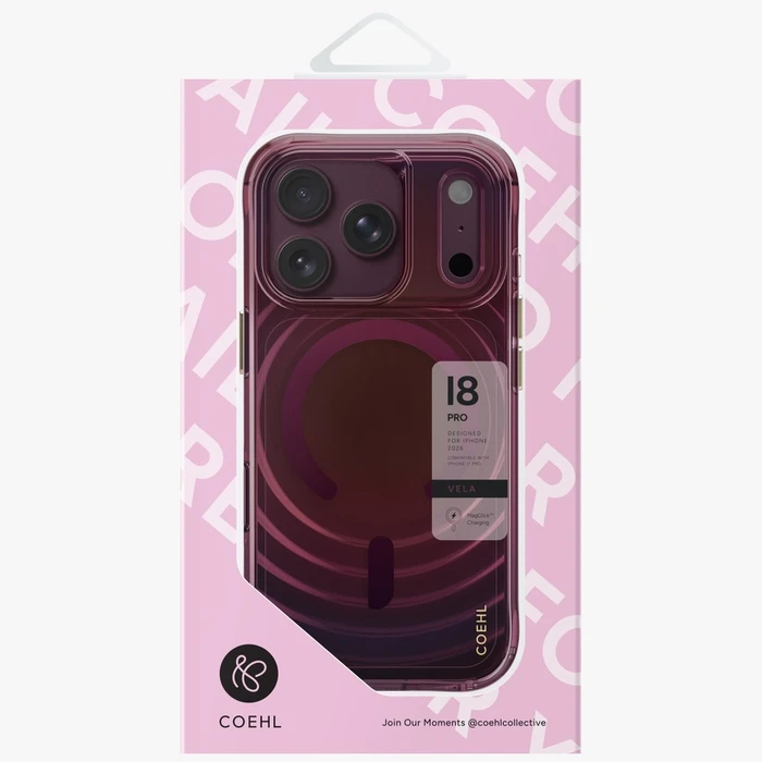 UNIQ Coehl Vela Apple iPhone 18 Pro / 17 Pro Magnetic Charging burgundy
