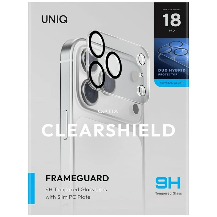 UNIQ Optix Clearshield Frameguard Camera Lens Protector Apple iPhone 18 Pro crystal clear with an applicator