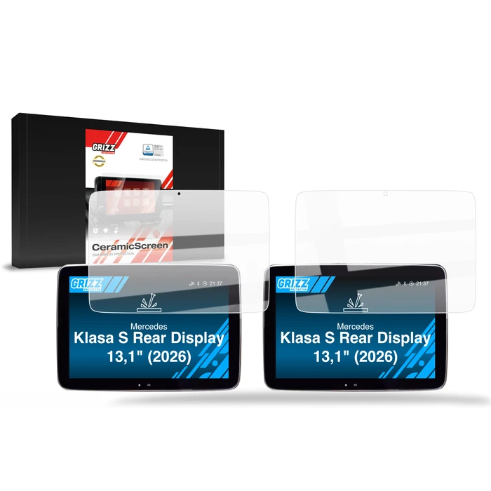 Ceramic GrizzGlass CarDisplay Protection Mercedes S-Class Rear Display 13,1" (2026) [2in1]