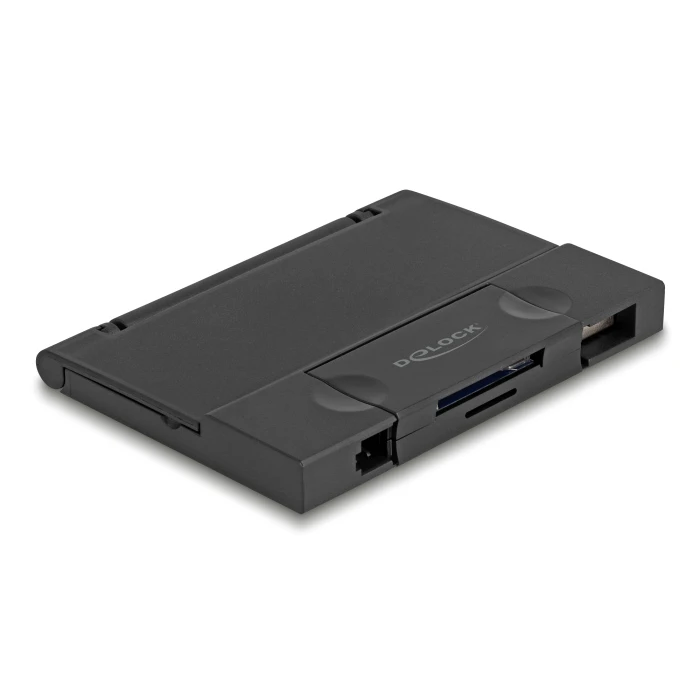 Card Reader Delock 91014 για SD & micro SD, με Θήκη, USB/USB-C, 5Gbps, Μαύρο
