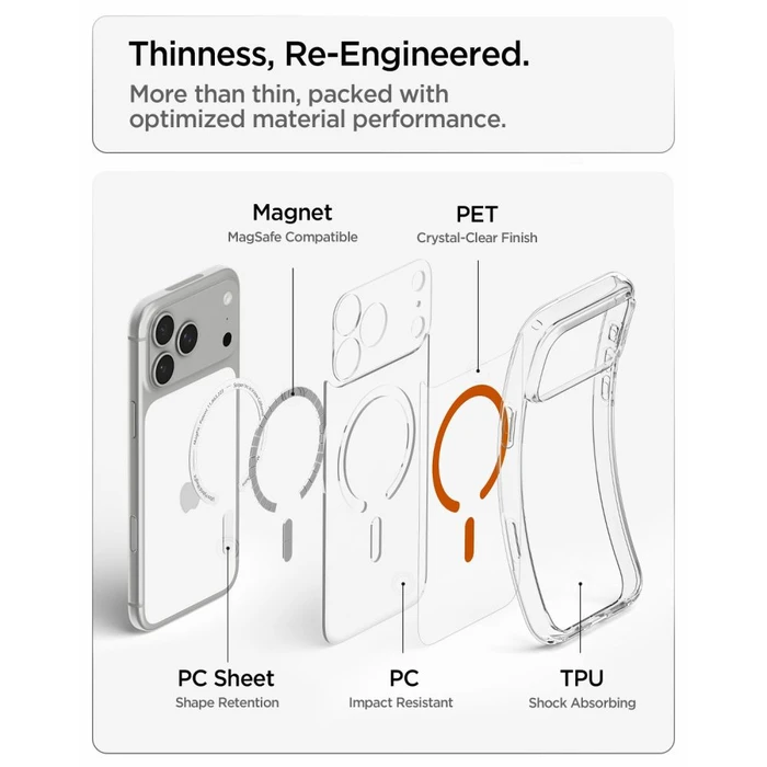 Spigen Ultra Hybrid MagSafe Apple iPhone 17 Pro Max / 18 Pro Max Clear/orange