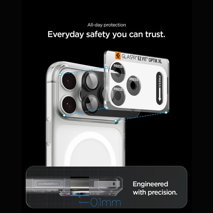 Spigen Optik Pro XL Glas.tr Ez Fit Camera Protector Apple iPhone 18 Pro Max Dark Grey