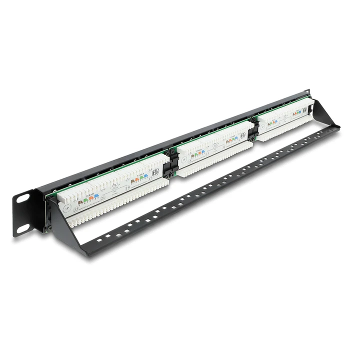 Delock Patch Panel Unshielded για Rack 1U 19" 24 Θυρών Μαύρο 91087