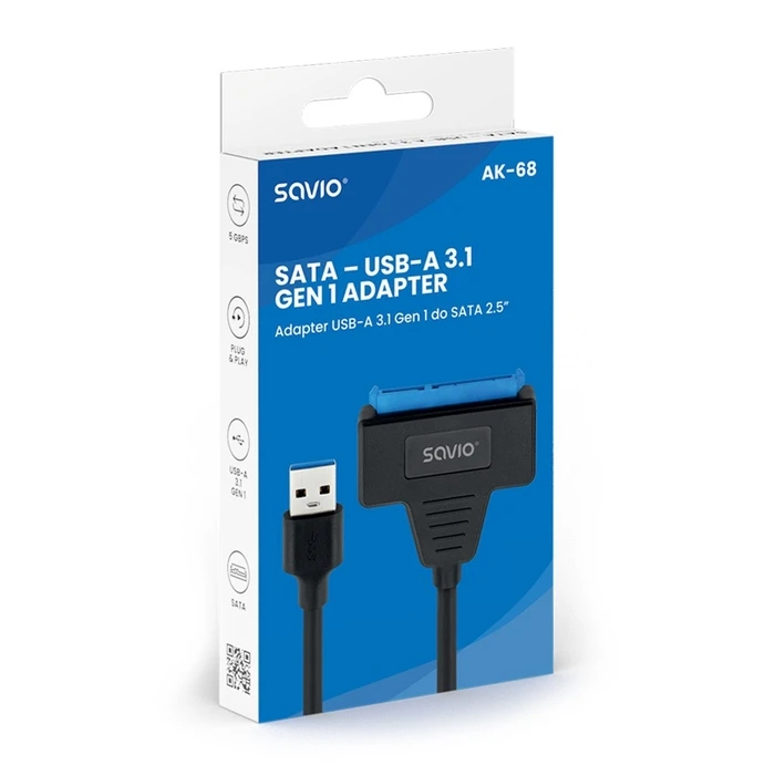 Αντάπτορας Savio Sata-Usb Ak-68 Savio, Usb 3.1