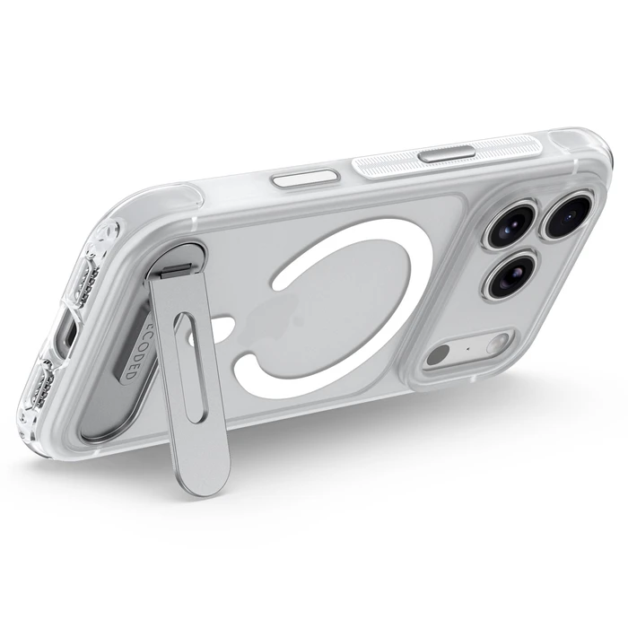 Decoded AntiMicrobial Hybrid Stand Backcover Apple iPhone 18 Pro / 17 Pro MagSafe (frosted white)