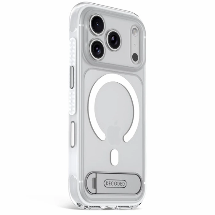 Decoded AntiMicrobial Hybrid Stand Backcover Apple iPhone 18 Pro / 17 Pro MagSafe (frosted white)