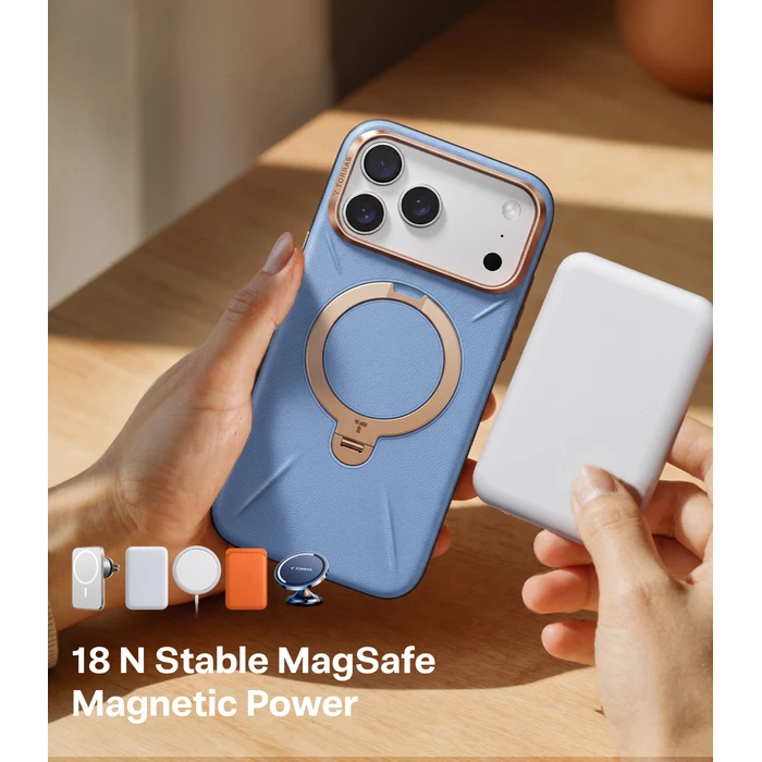 TORRAS Ostand Q3 VegSkin Apple iPhone 18 Pro / 17 Pro MagSafe (blue)