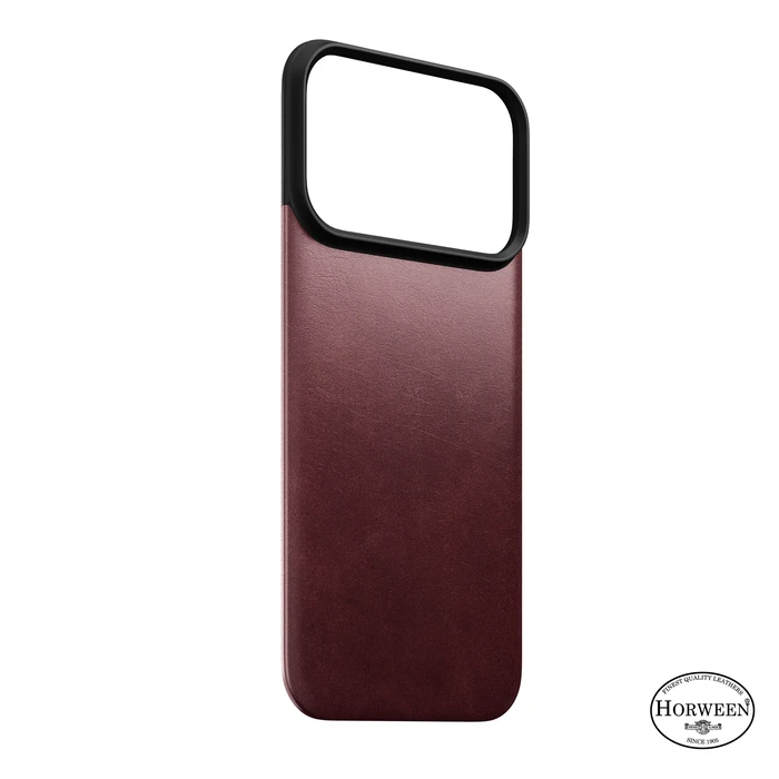 NOMAD Magnetic Leather Back Apple iPhone 18 Pro / 17 Pro MagSafe, Horween leather (burgundy)