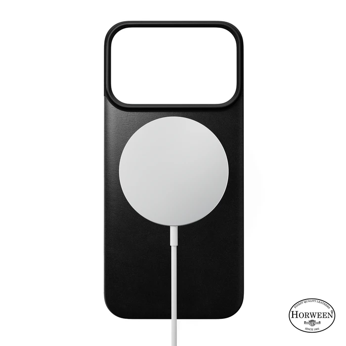 NOMAD Magnetic Leather Back Apple iPhone 18 Pro / 17 Pro MagSafe, Horween leather (black)