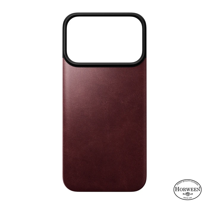 NOMAD Magnetic Leather Back Apple iPhone 18 Pro / 17 Pro MagSafe, Horween leather (burgundy)