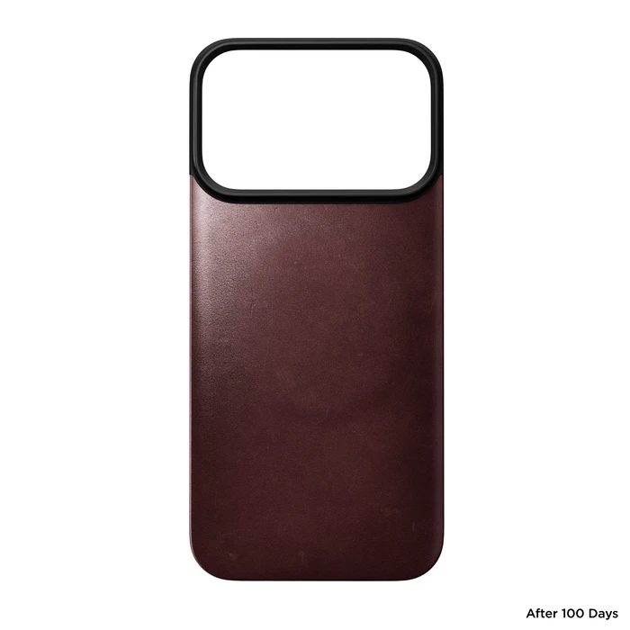 NOMAD Magnetic Leather Back Apple iPhone 18 Pro / 17 Pro MagSafe, Horween leather (burgundy)