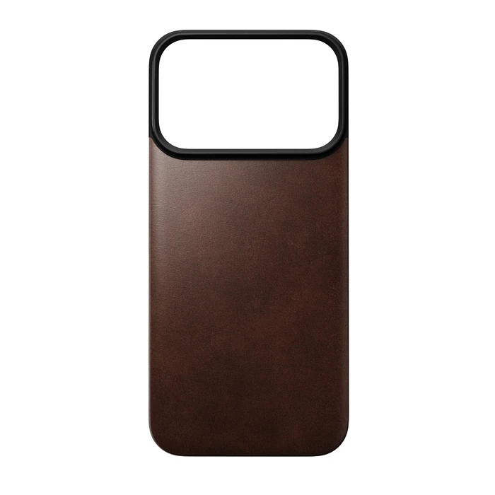 NOMAD Magnetic Leather Back Apple iPhone 18 Pro / 17 Pro MagSafe, Horween leather (rustic brown)