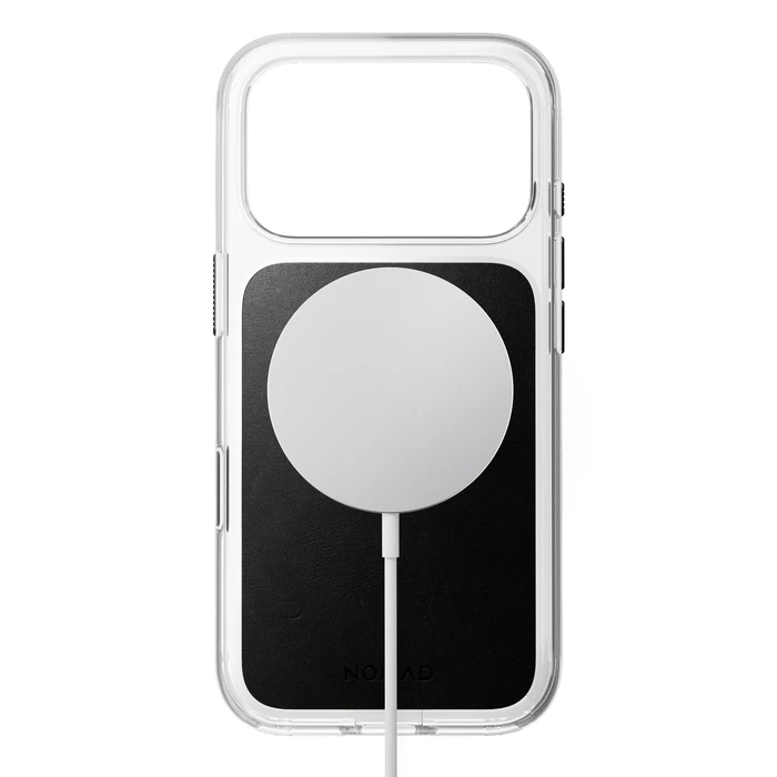 NOMAD Clear Leather Case Apple iPhone 18 Pro / 17 Pro MagSafe, Horween leather (black)