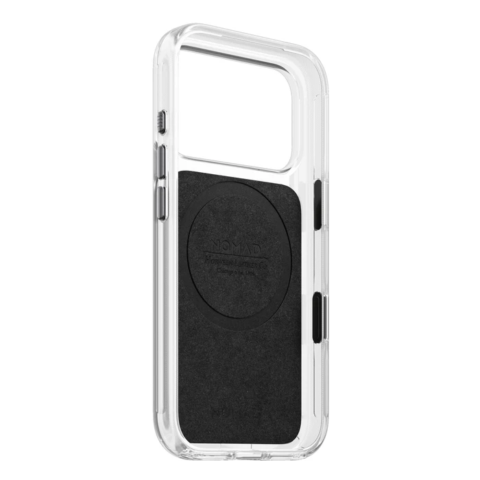 NOMAD Clear Leather Case Apple iPhone 18 Pro / 17 Pro MagSafe, Horween leather (black)