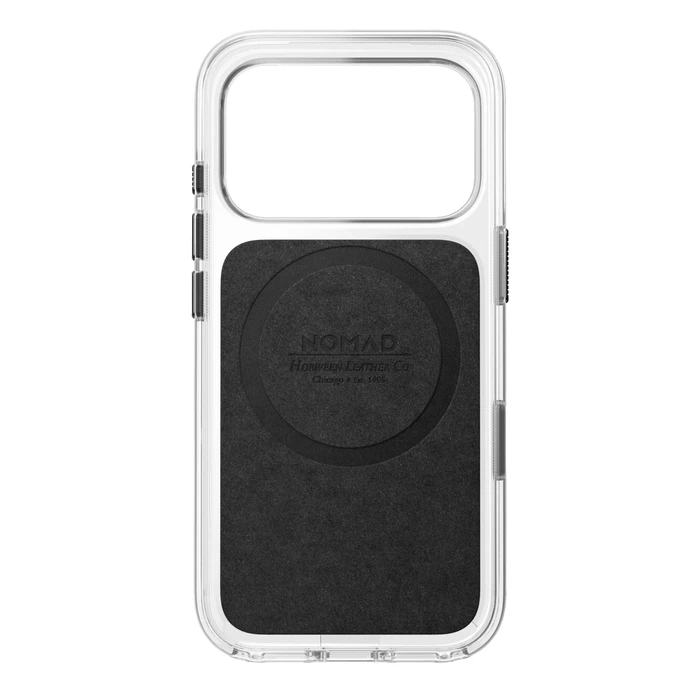 NOMAD Clear Leather Case Apple iPhone 18 Pro / 17 Pro MagSafe, Horween leather (black)