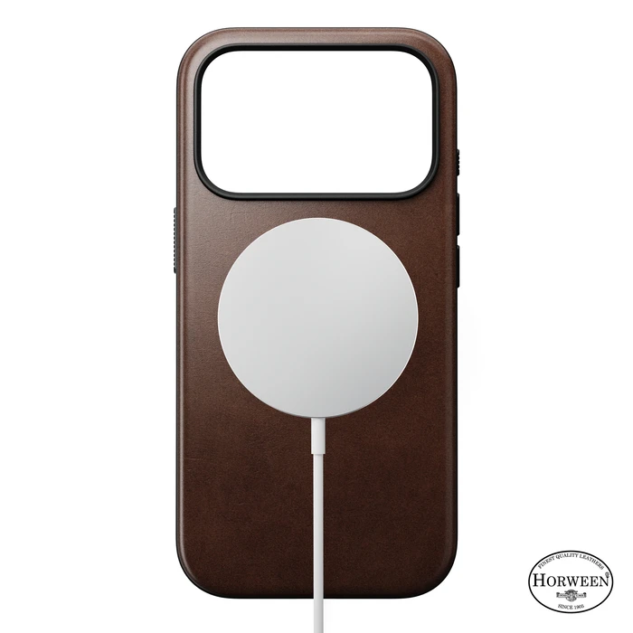 NOMAD Modern Leather Case Apple iPhone 18 Pro / 17 Pro MagSafe, Horween leather (rustic brown)
