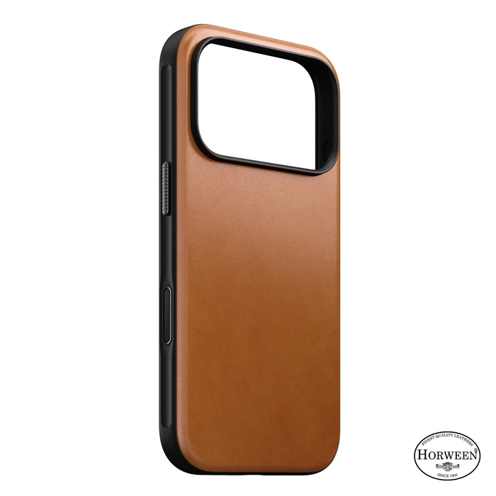 NOMAD Modern Leather Case Apple iPhone 18 Pro / 17 Pro MagSafe, Horween leather (saddle)
