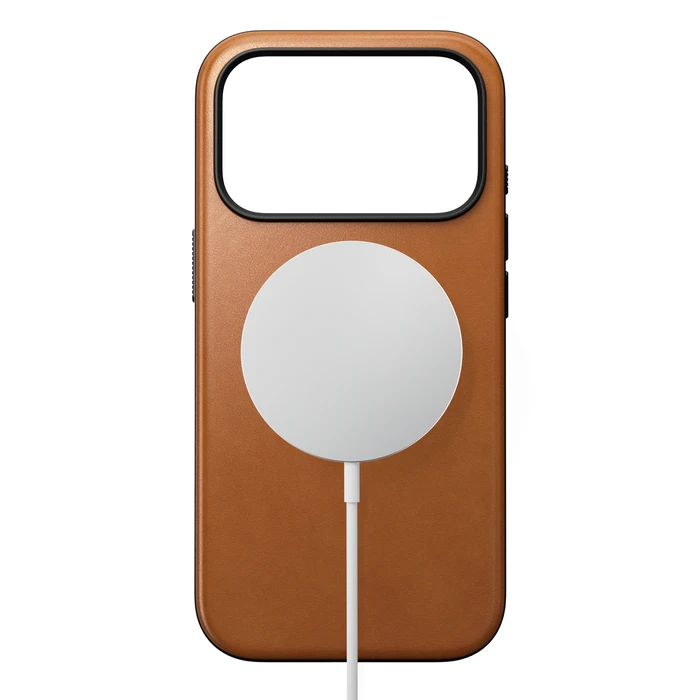 NOMAD Modern Leather Case Apple iPhone 18 Pro / 17 Pro MagSafe, Horween leather (saddle)