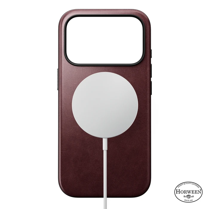 NOMAD Modern Leather Case Apple iPhone 18 Pro / 17 Pro MagSafe, Horween leather (burgundy)