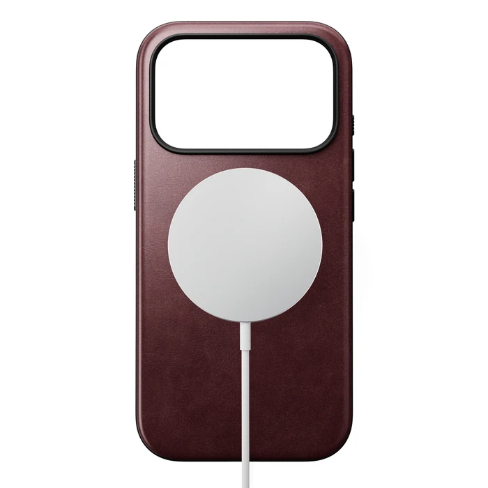 NOMAD Modern Leather Case Apple iPhone 18 Pro / 17 Pro MagSafe, Horween leather (burgundy)