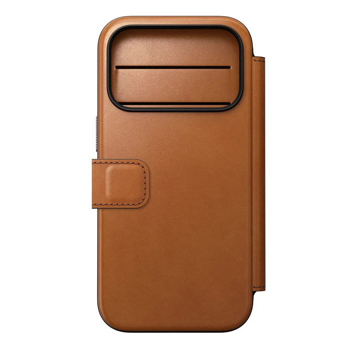 NOMAD Modern Leather Folio Apple iPhone 18 Pro / 17 Pro MagSafe, Horween leather (saddle)