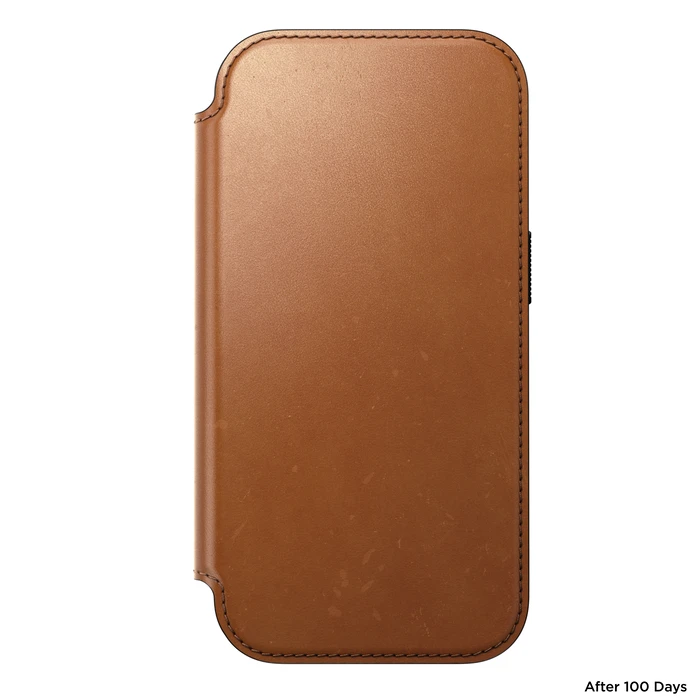 NOMAD Modern Leather Folio Apple iPhone 18 Pro / 17 Pro MagSafe, Horween leather (saddle)