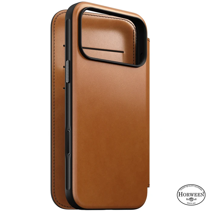 NOMAD Modern Leather Folio Apple iPhone 18 Pro Max / 17 Pro Max MagSafe, Horween leather (saddle)
