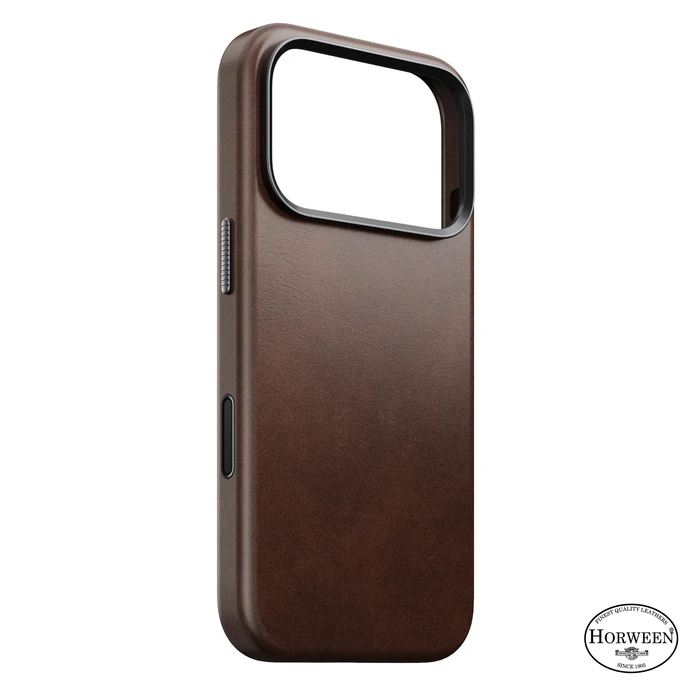 NOMAD Traditional Leather Case Apple iPhone 18 Pro / 17 Pro MagSafe, Horween leather (rustic brown)