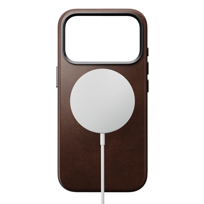 NOMAD Traditional Leather Case Apple iPhone 18 Pro / 17 Pro MagSafe, Horween leather (rustic brown)