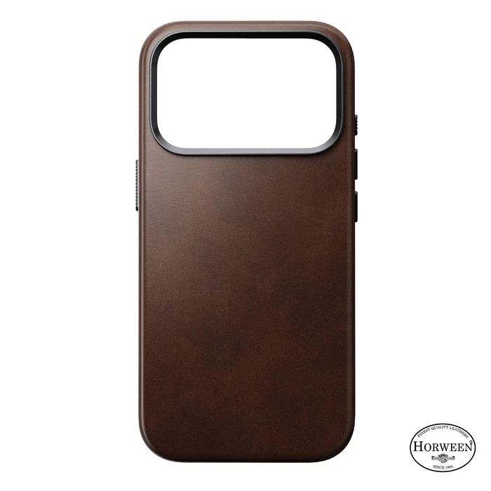 NOMAD Traditional Leather Case Apple iPhone 18 Pro / 17 Pro MagSafe, Horween leather (rustic brown)