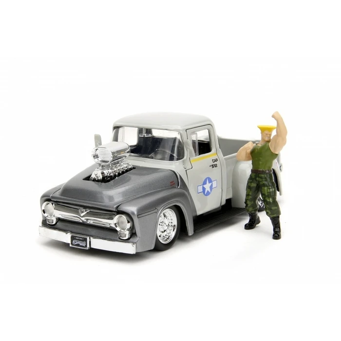 Jada Toys Vehicle With Figure Street Fighter 1956 Ford Pickup 1/24