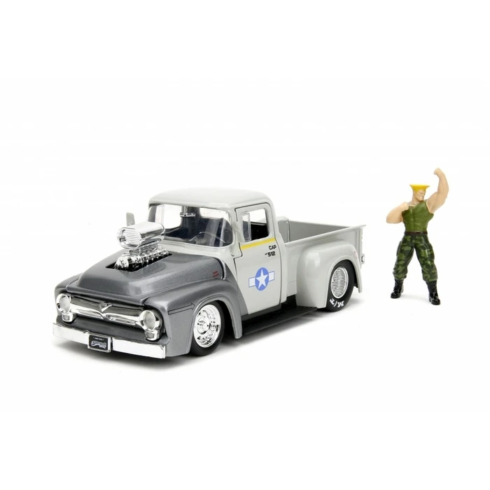 Jada Toys Vehicle With Figure Street Fighter 1956 Ford Pickup 1/24