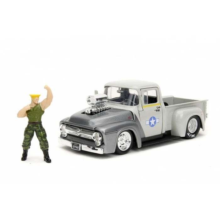 Jada Toys Vehicle With Figure Street Fighter 1956 Ford Pickup 1/24